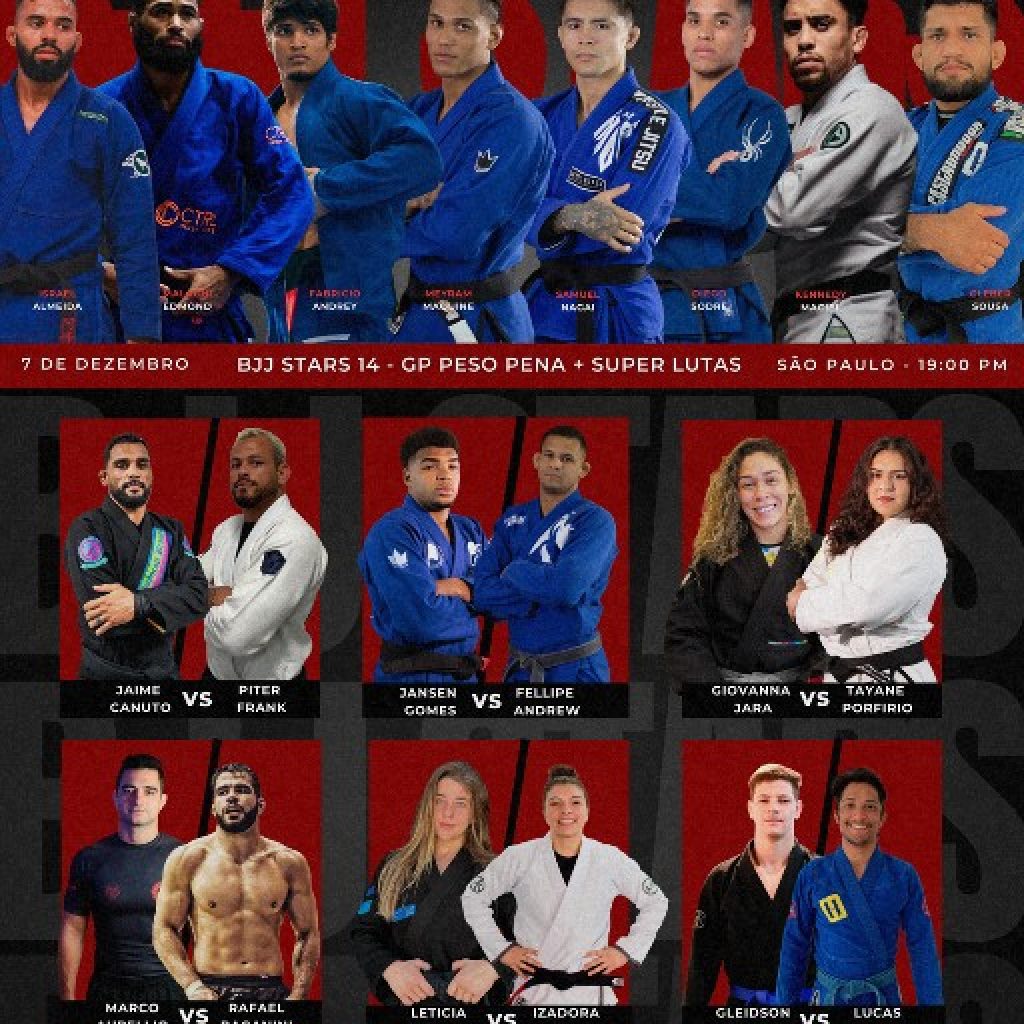 BJJ Stars 14 terá superlutas, duas disputas de cinturão e GP peso-pena