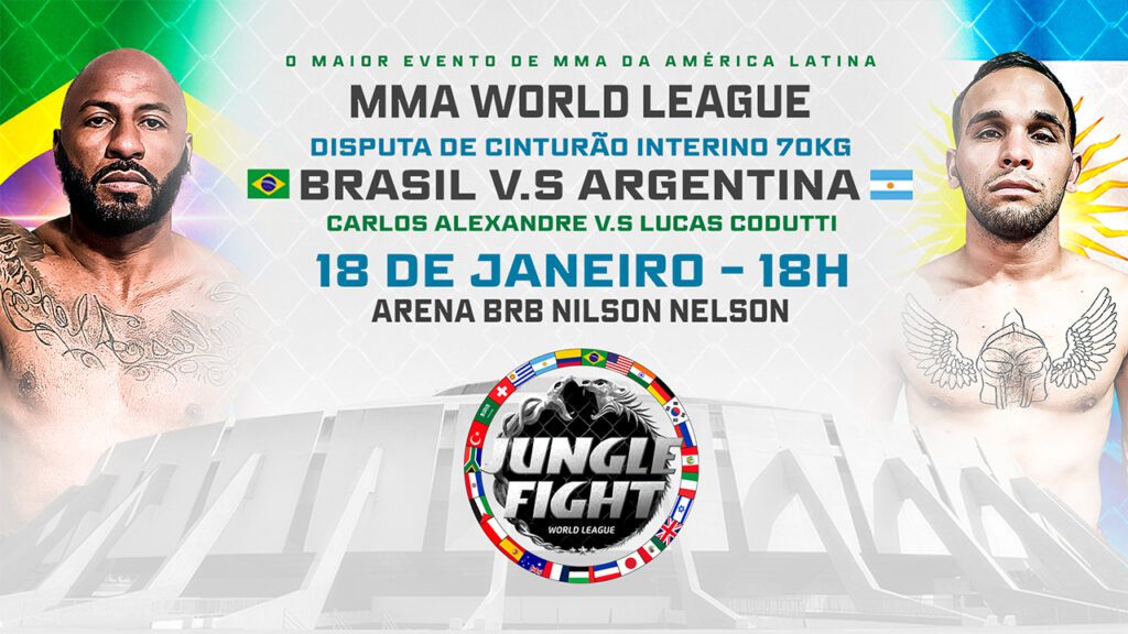Jungle Fight 134 - World League: Brasil x Argentina vale cinturão dos leves