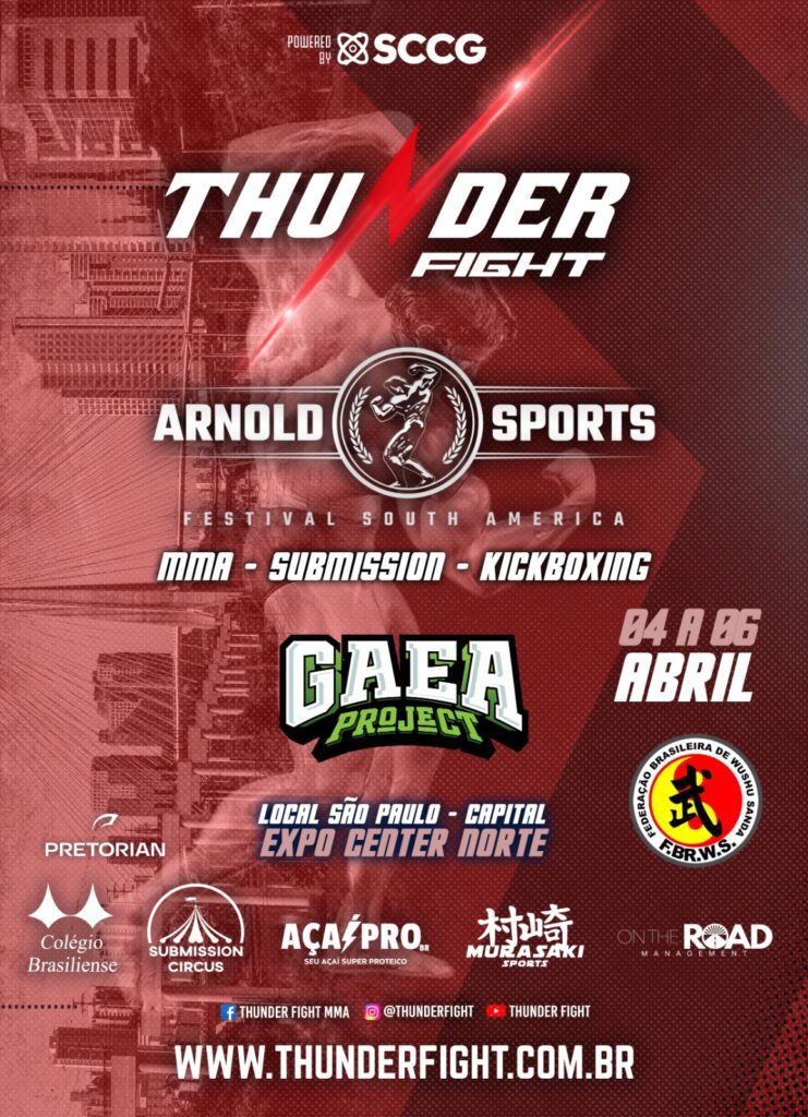 Thunder Fight 48 integra programação da Arnold South America 2025 com MMA, grappling e sanda