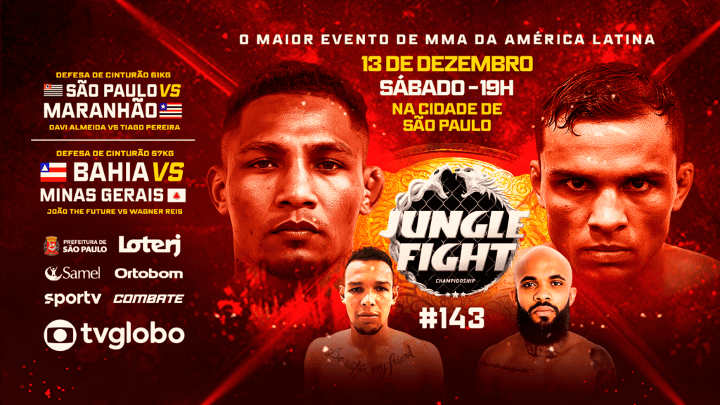 Jungle Fight 143 terá duas disputas de cinturão em São Paulo